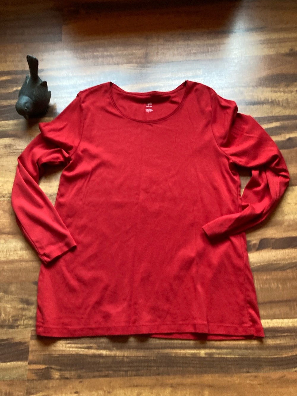 J. Jill Large red long sleeve Pima cotton pullover top